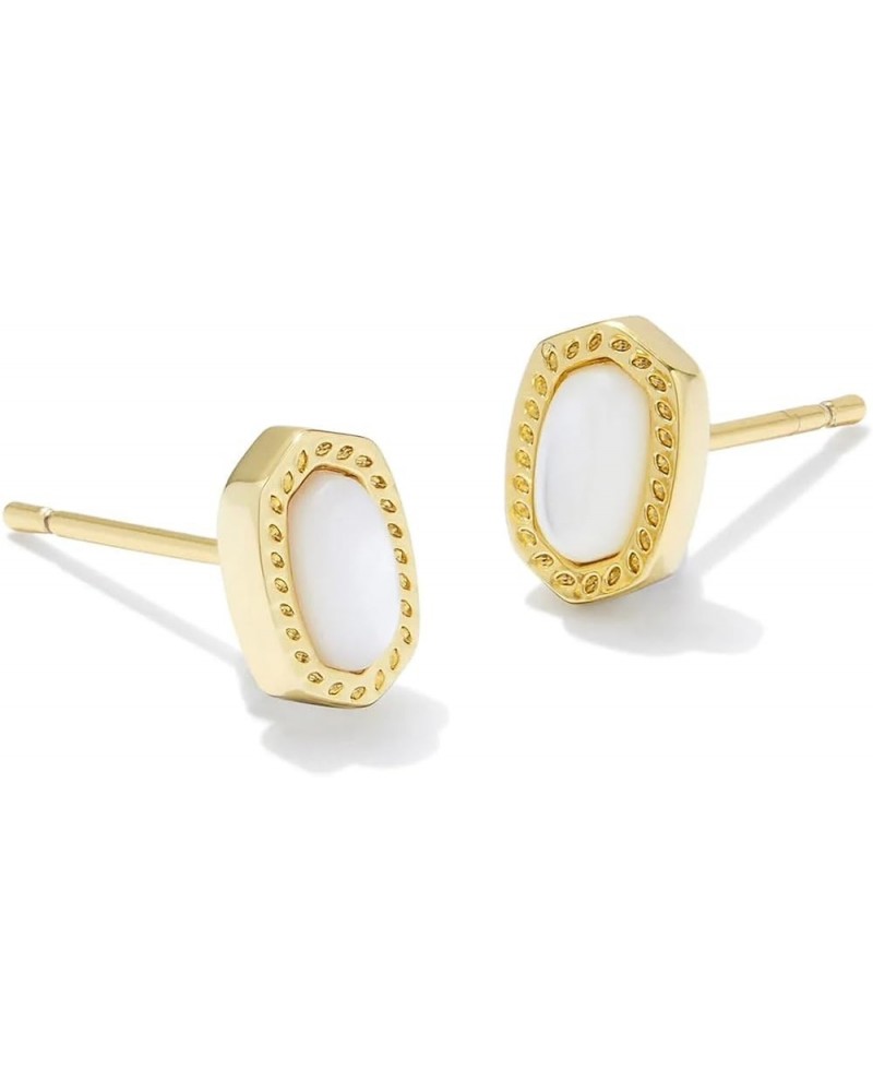 Mini Ellie 14k Gold-Plated Stud Earrings, Fashion Jewelry for Women GOLD - IVORY MOTHER OF PEARL $29.00 Earrings