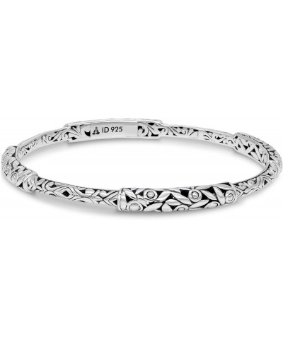 Sterling Silver 925 Bali Slide-on Bangle Bracelet Silver 925/Bali Paddy DHK3535 Medium $29.82 Bracelets