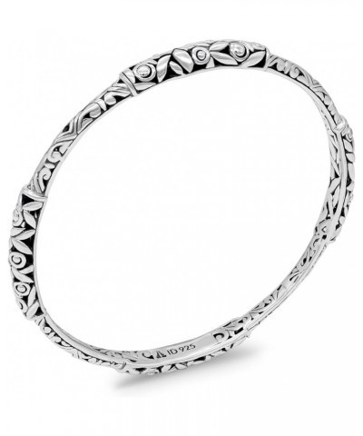 Sterling Silver 925 Bali Slide-on Bangle Bracelet Silver 925/Bali Paddy DHK3535 Medium $29.82 Bracelets