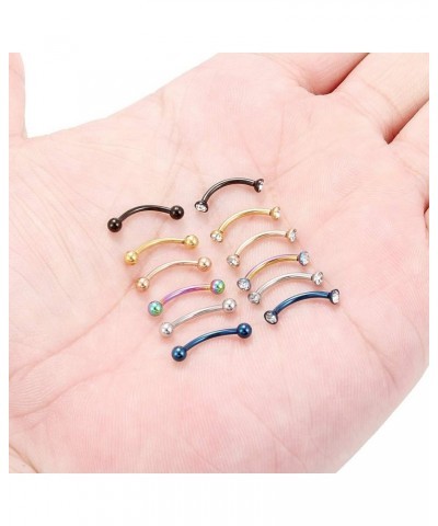 16G Eyebrow Rook Piercing Jewelry 316L Surgical Steel Vertical Lip Rings Belly Button Ring Curved Barbell Cartilage Helix Dai...