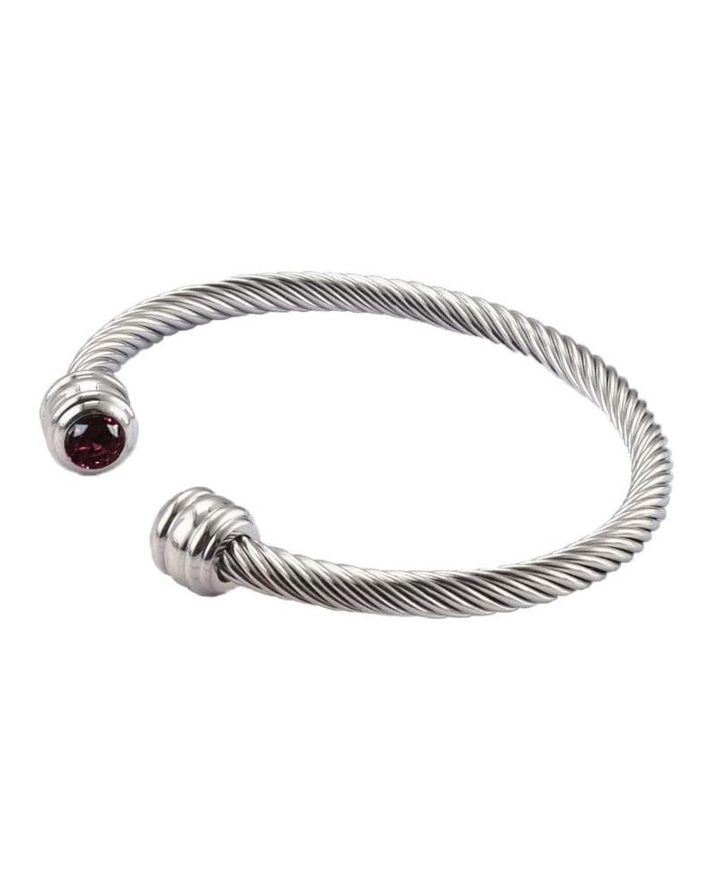 Rope bangle birthstone bracelet with 2 gemstones july - ruby $11.69 Bracelets