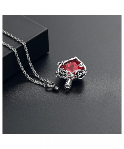 Rose Cremation Jewelry for Ashes Urn Necklace with Heart Crystal Rose Flower Ashes Pendant Necklaces for Women Men Memorial G...