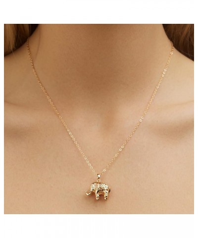 18K Gold Plated Filigree Elephant Earrings and Necklace Jewelry Set Yellow Gold $10.00 Jewelry Sets