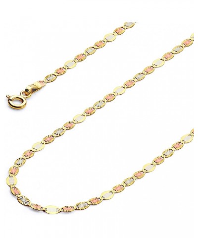 14k Real Tri Color Gold Solid 3mm Flat Star Diamond Cut Chain Necklace with Spring Ring Clasp 22.0 Inches $62.62 Necklaces