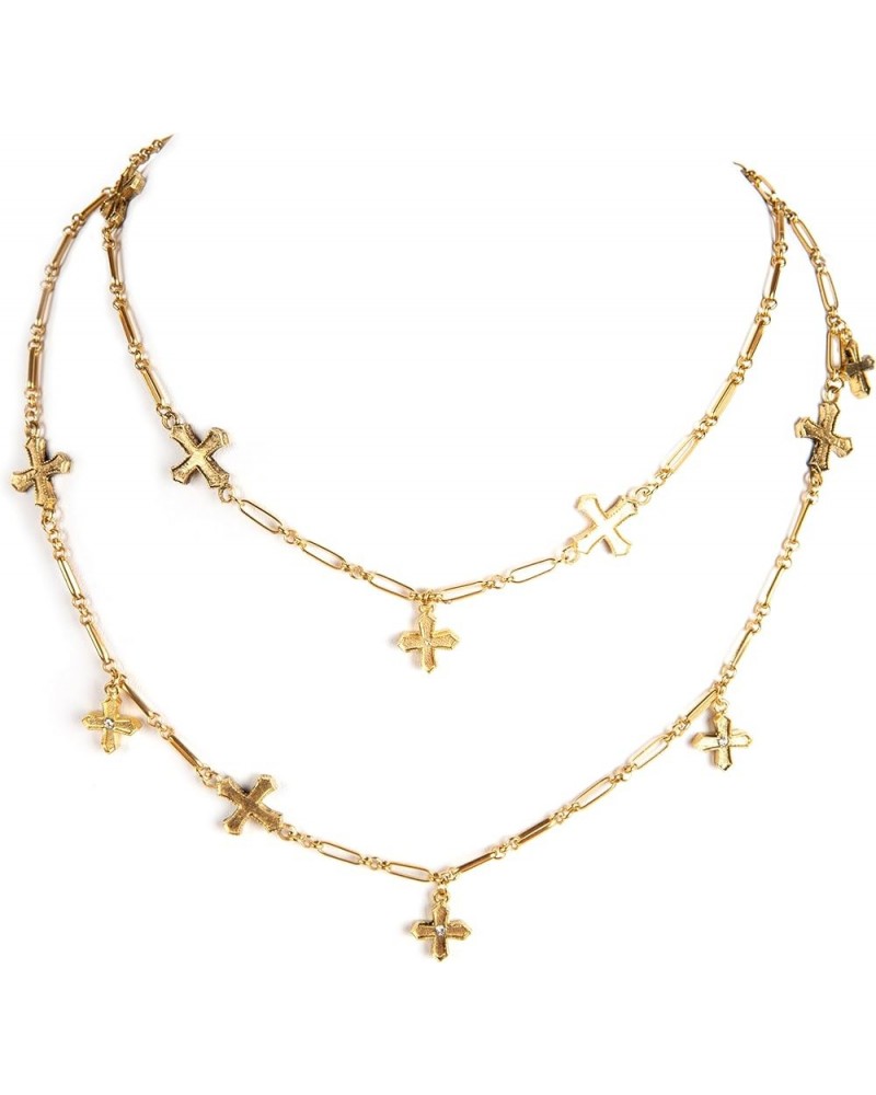 Chain of Peace Wrap Cross Charm Necklace for Women, Luxury Fashion Statement Jewelry Gold $100.32 Necklaces