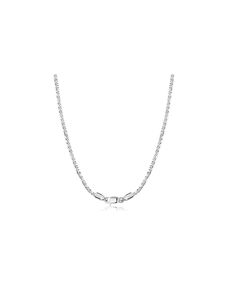 925 Sterling Silver 2MM Fancy Chain Necklace for Women Men 18K Gold Plated Durable Italian Silver Necklace Chain Jewelry - Lo...