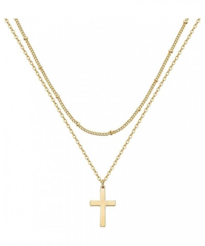 Dainty Layered Cross Necklace For Women, Double Necklaces Set With Crucifix Pendant Necklace Stack Valentine's Day Mother's D...