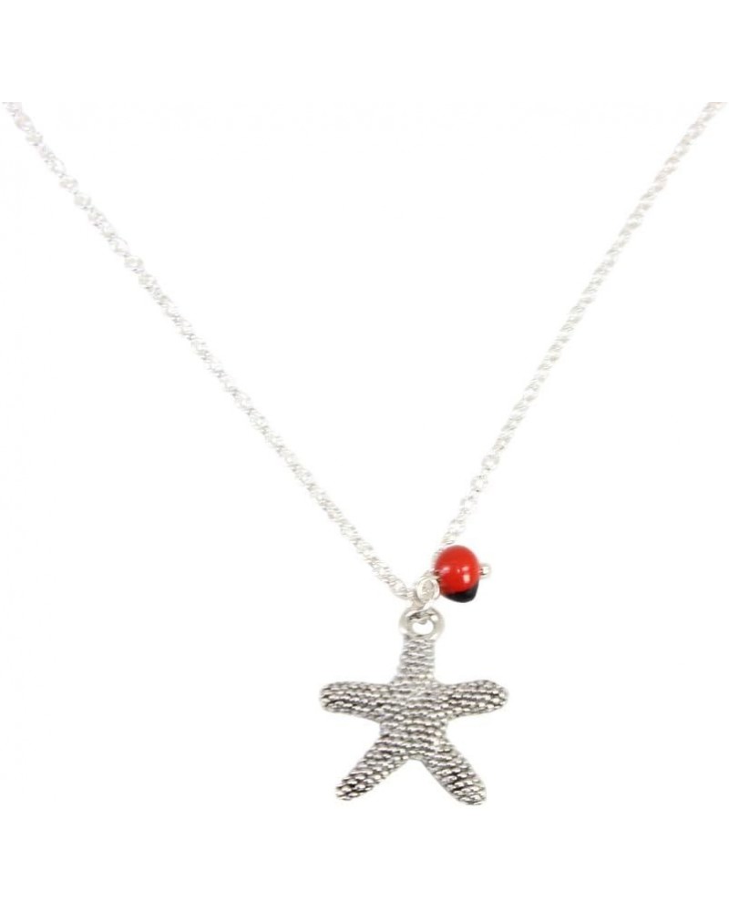 Pendant Necklace 16”-18” w/Meaningful Good Luck Seed Beads - Great Gifts for Mom, Daughter, Sister, Aunt, Girlfriend Starfish...