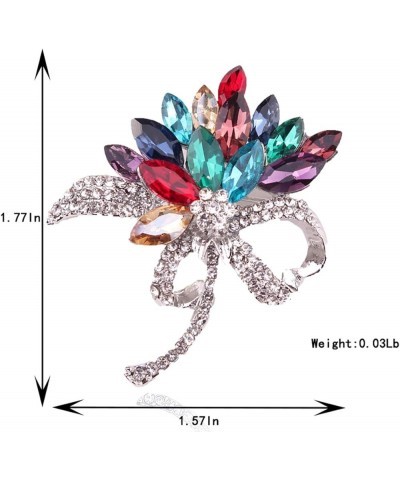 Women's Austrian Crystal Brooch Wedding Flower Leaf Bouquet Brooch Multicolor $9.53 Others