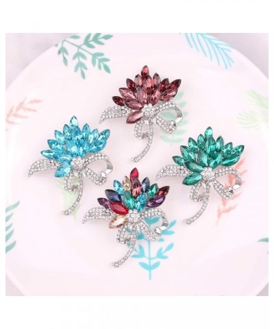 Women's Austrian Crystal Brooch Wedding Flower Leaf Bouquet Brooch Multicolor $9.53 Others