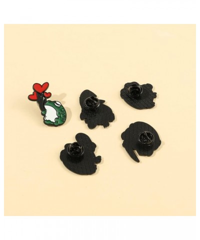 Novelty Animal Frog Enamel Pin - Cute Mushroom Plant Lapel Pins Badge Brooch Jewelry Accessory for Bags Clothes Caps 5pcs Gre...