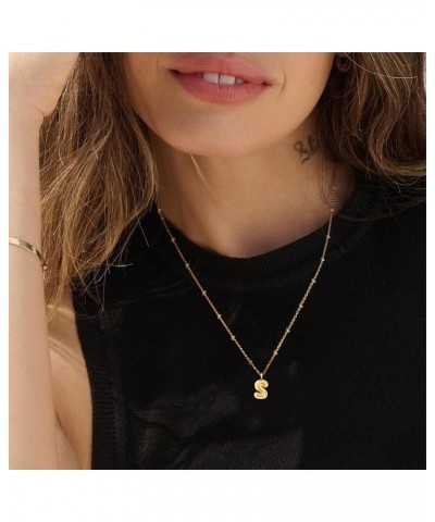 Initial Necklace Gold Letter Necklace for Women Dainty Gold Necklaces Tiny A-Z Pendant Balloon Letter Choker Necklace for Gir...