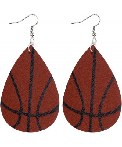 Silver Dangle Earrings Earrings Leather Sided Printing Basketball Sports Volleyball Women's Earrings Football Double Earrings...