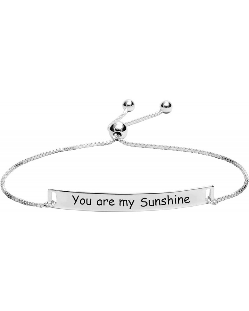 925 Sterling Silver Sliding Bolo Bracelet Lightweigh Adjustable Chain Bracelets for Teen Women Friendship Sister Mom Sunshine...