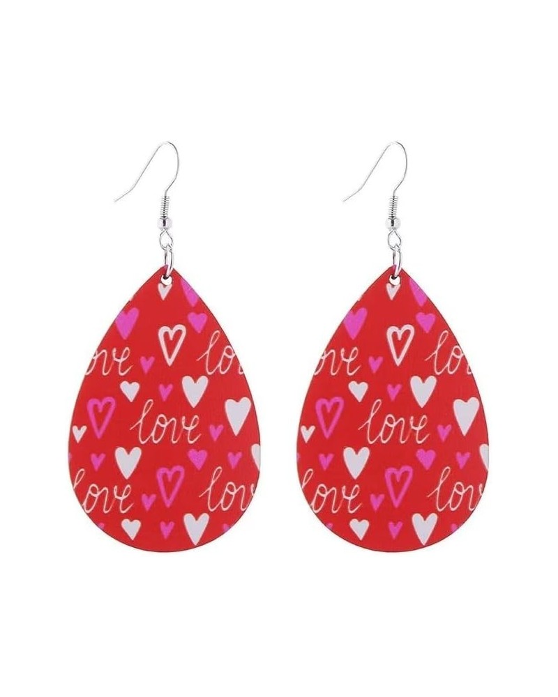 Valentine's Day Earrings Hot Pink Drop Envelope Earrings Love Earrings Red Heart Earrings Cute Valentine's Day Jewelry For Wo...