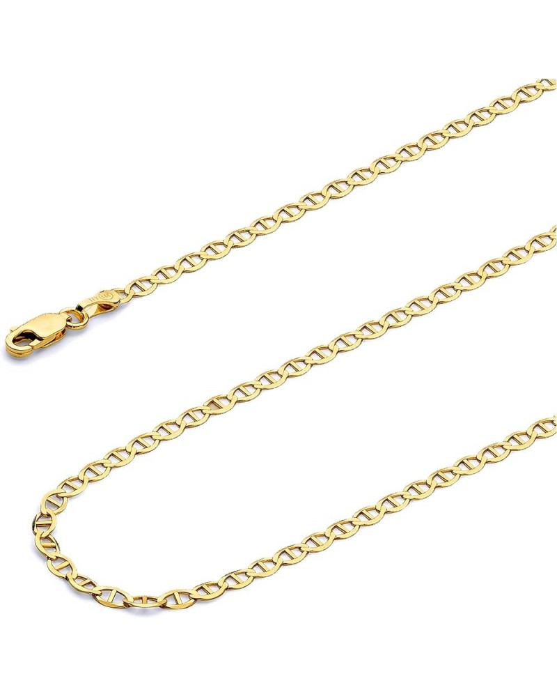 14K Hollow Gold Mariner Chains (Select Options) 18 Inches Yellow Gold $339.84 Necklaces