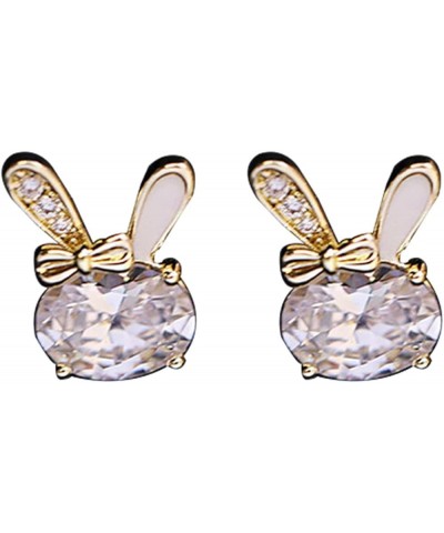 Easter Earrings for Women Bunny Stud Earrings Cute Rabbit Ornament Sparkling CZ Ear Studs Party Jewelry Gifts gold2 One Size ...