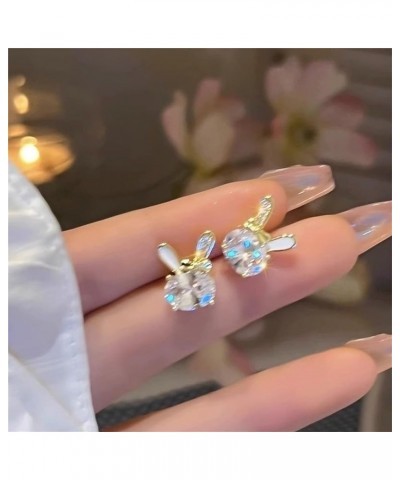 Easter Earrings for Women Bunny Stud Earrings Cute Rabbit Ornament Sparkling CZ Ear Studs Party Jewelry Gifts gold2 One Size ...