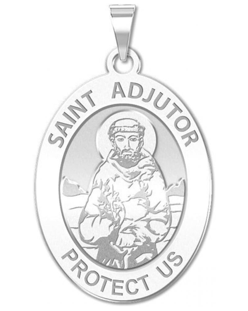 Saint Adjutor Religious Medal - - 1/2 X 2/3 Inch Size of Dime, Sterling Silver $25.97 Pendants