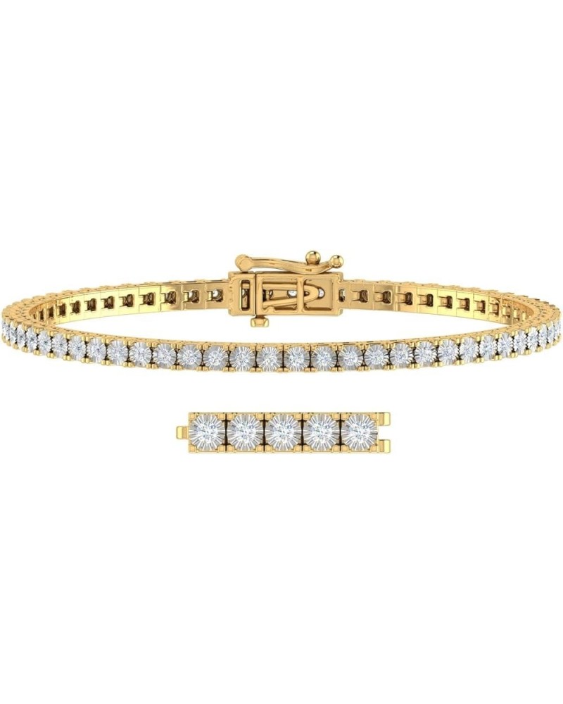 1 to 1 1/10 Carat Diamond Tennis Bracelet in 925 Sterling Silver (7 to 8 inch) yellow gold plated silver 7.5 Inches $123.20 B...