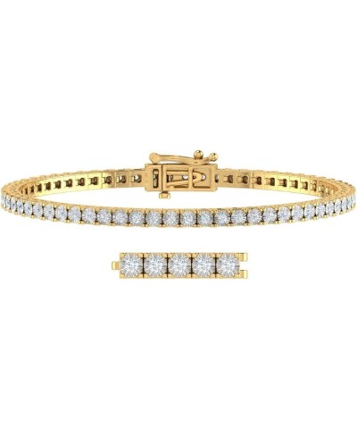 1 to 1 1/10 Carat Diamond Tennis Bracelet in 925 Sterling Silver (7 to 8 inch) yellow gold plated silver 7.5 Inches $123.20 B...