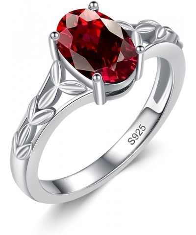 925 Sterling Silver Celtic Knot Ring 8x6 mm Oval Cut Gemstone Birthstone Engagement Ring for Women 4 01.Garnet $40.85 Rings