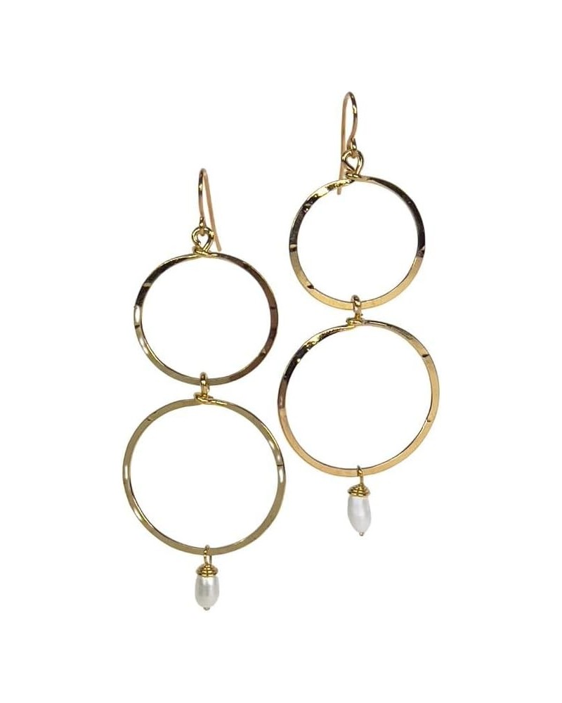 Gold-Colored Dangle Statement Fashion Earrings for womens. Lightweight Statement Accessories with a Pop of Colorful Stones. D...