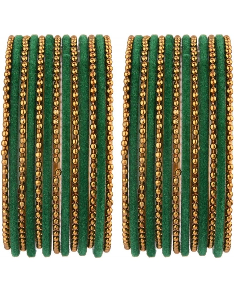 Boho Oxidized Indian Jewelry Velvet Bangles Set Bracelets Jewelry for Women Girls Green Set of 26 Pcs 2-4 $9.98 Bracelets