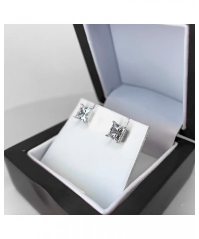 1.0 Ct - 4.0 Ct Princess Cut Moissanite Stud Earrings, Moissanite Princess Diamond Earring Screw Backs, 14k Gold Stud Earring...