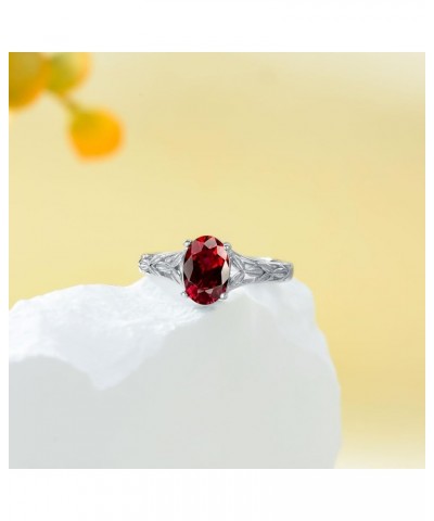 925 Sterling Silver Celtic Knot Ring 8x6 mm Oval Cut Gemstone Birthstone Engagement Ring for Women 4 01.Garnet $40.85 Rings