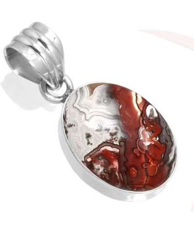 925 Sterling Silver Handmade Pendant for Women 12x16 Oval Gemstone Boho Silver Jewelry for Gift (99531_P) Crazy Lace Agate $1...