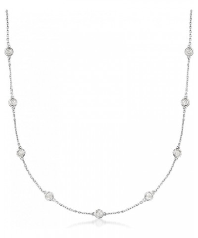 2.00 ct. t.w. Bezel-Set Diamond Station Necklace in Sterling Silver 36.0 Inches $596.20 Necklaces