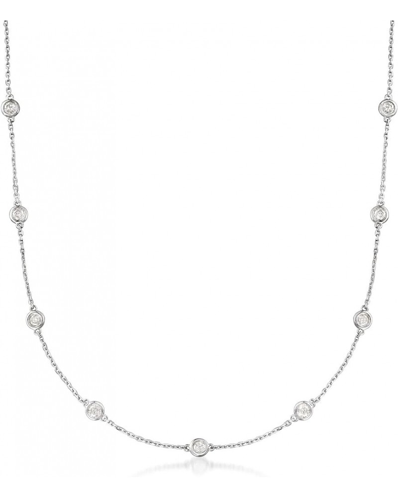 2.00 ct. t.w. Bezel-Set Diamond Station Necklace in Sterling Silver 36.0 Inches $596.20 Necklaces