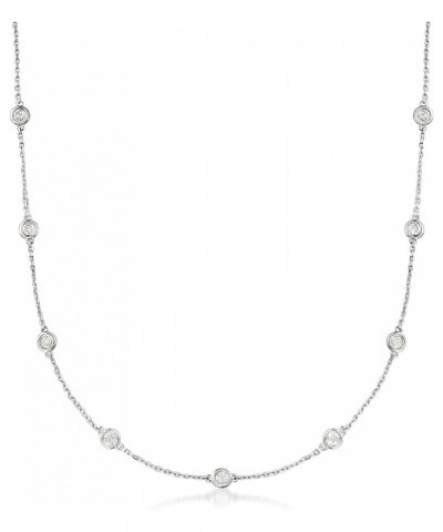 2.00 ct. t.w. Bezel-Set Diamond Station Necklace in Sterling Silver 36.0 Inches $596.20 Necklaces