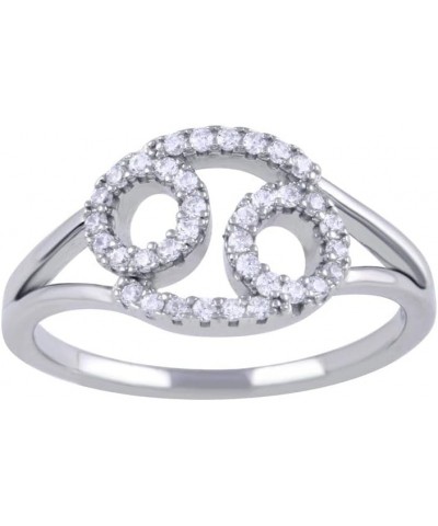 CLOSEOUT WAREHOUSE Clear Cubic Zirconia Aquarius Sign Ring 925 Sterling Silver Cancer $9.89 Rings