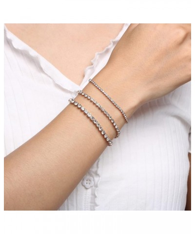 Tennis Bracelets for Women - White 14K Gold Plated Cubic Zirconia Classic Tennis Bracelet - 6.5/7/7.5 Inch 2mm/3mm/4mm Rose G...