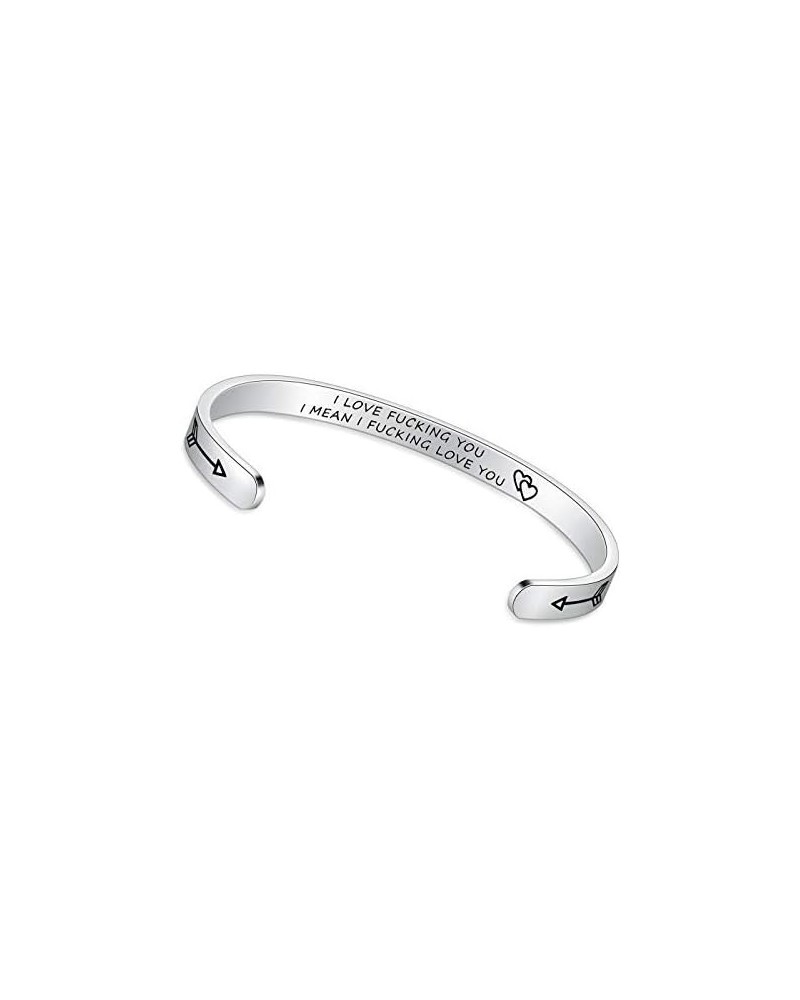 Inspirational Gifts Bracelet Cuff Bangle Mantra Quote Positive Saying Engraved Stainless Steel Silver Motivational Friendship...