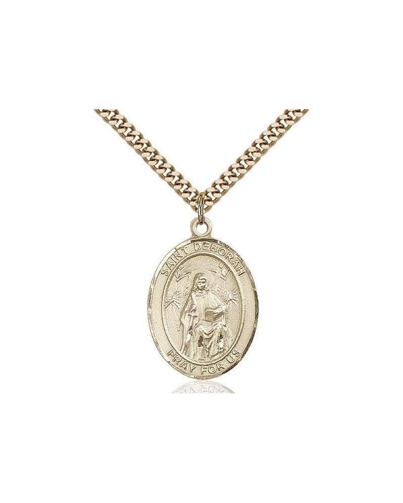 St. Deborah Catholic Patron Saint Medal Pendant Necklace Charm, Made in USA Large/Gold Filled/24" chain $30.95 Necklaces