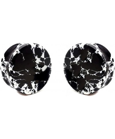 soscene Ear gauges Black Imperial jasper organic stone plugs 16MM-5/8 INCH $7.79 Others