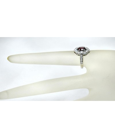 925 Sterling Silver Ring Genuine Gems Marquise 8x4 and Round Gems Accented, 0.70 Carat with Rhodium-Plated Finish Garnet $20....