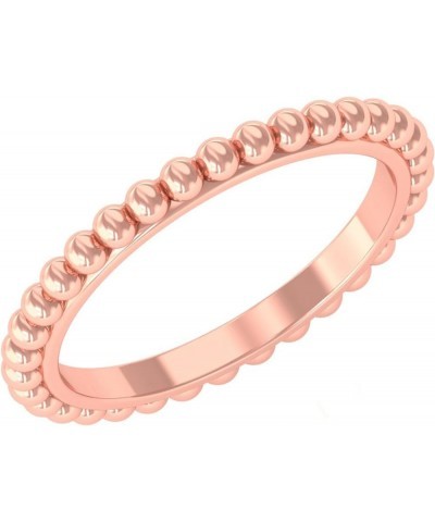 925 Sterling Silver Rings Eternity Beads rings, Stackable Ball Wedding Band Ring, Jewelry Gift for Girls 10.5 Rose Gold $16.2...