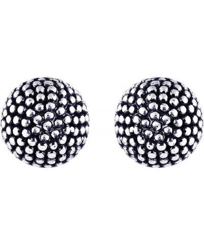 Charmsy 925 Sterling Silver Light-Weight Classic Hammered Round Ball Stud Earrings for Women Teen 7mm 8mm 9mm 10mm 11mm 11mm-...