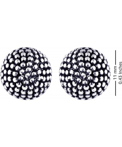 Charmsy 925 Sterling Silver Light-Weight Classic Hammered Round Ball Stud Earrings for Women Teen 7mm 8mm 9mm 10mm 11mm 11mm-...