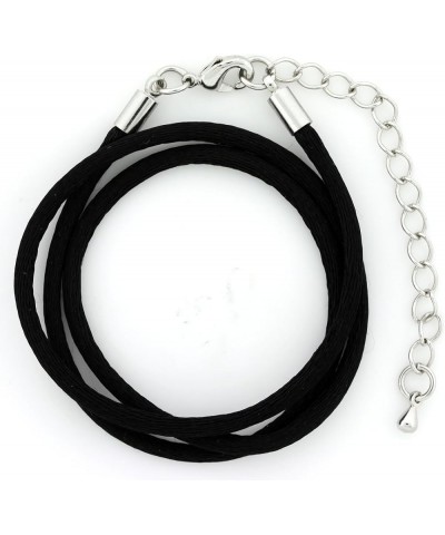 16 Inches Faux Silk Cord Pendant Charm Enhancer with 2 in. Extender - 2MM Black $7.82 Necklaces