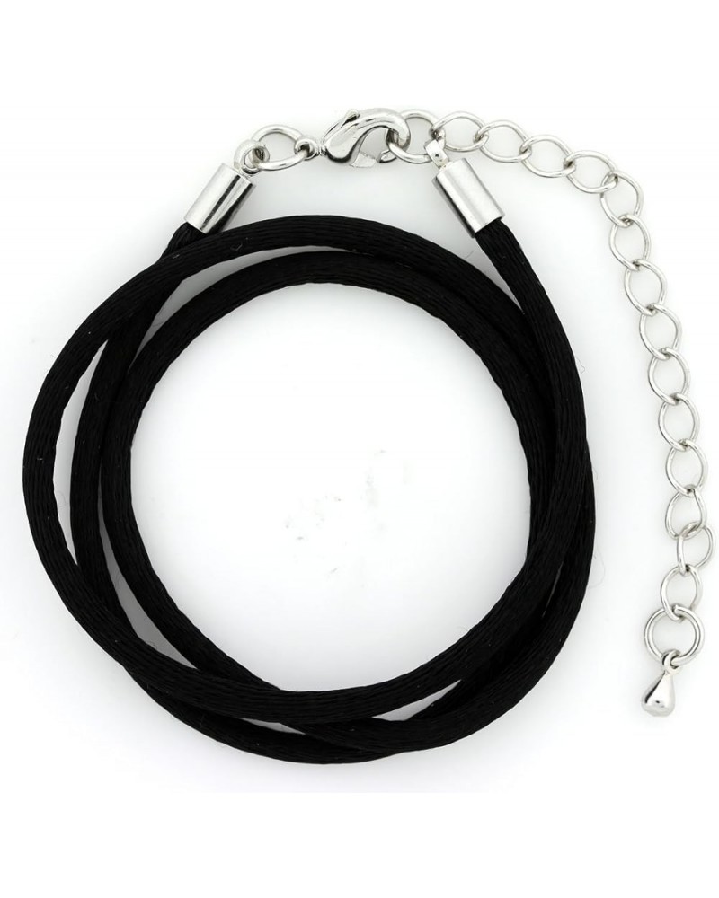 16 Inches Faux Silk Cord Pendant Charm Enhancer with 2 in. Extender - 2MM Black $7.82 Necklaces