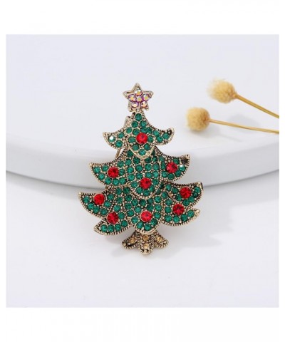 Vintage Rhinestone Crystal Christmas Brooch Pin for Women Girls Christmas Tree Reindeer Snowflake Bell Wreath Brooch Christma...