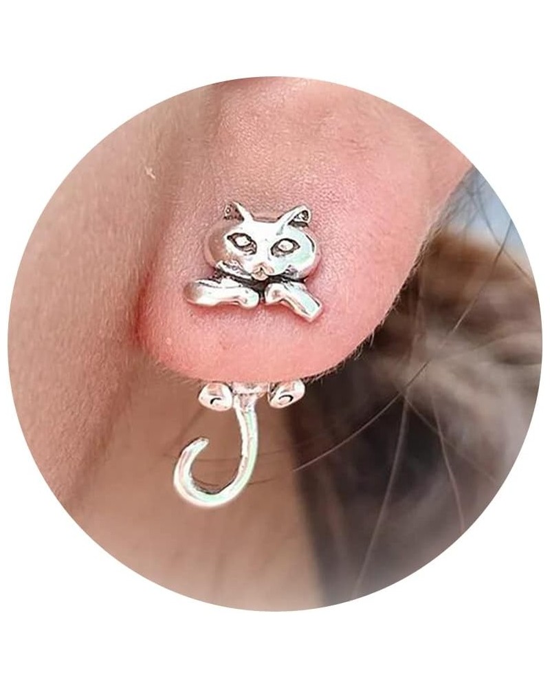 Cute Animal Earrings for Girls Dinosaur Earrings Cat Stud Earrings Frog Earrings Funny Jewelry Gifts for Teen Girls F:Silver ...