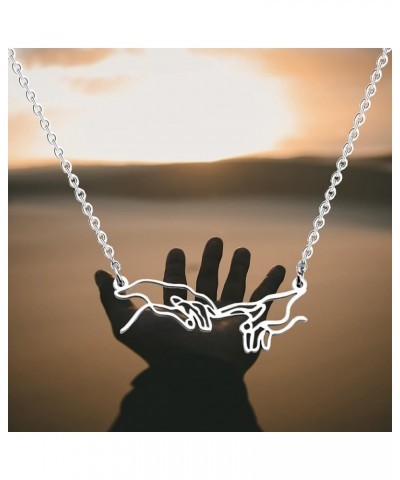 Creation of Adam Necklace Renaissance Jewelry Hollow Out Art Pendant Necklace Gift for Women Girls Necklace $10.07 Necklaces