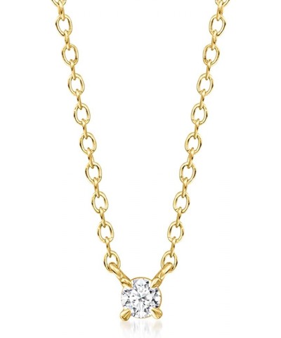 Lab-Grown Diamond-Accented Solitaire Necklace in 18kt Gold Over Sterling 16.0 Inches $47.00 Necklaces