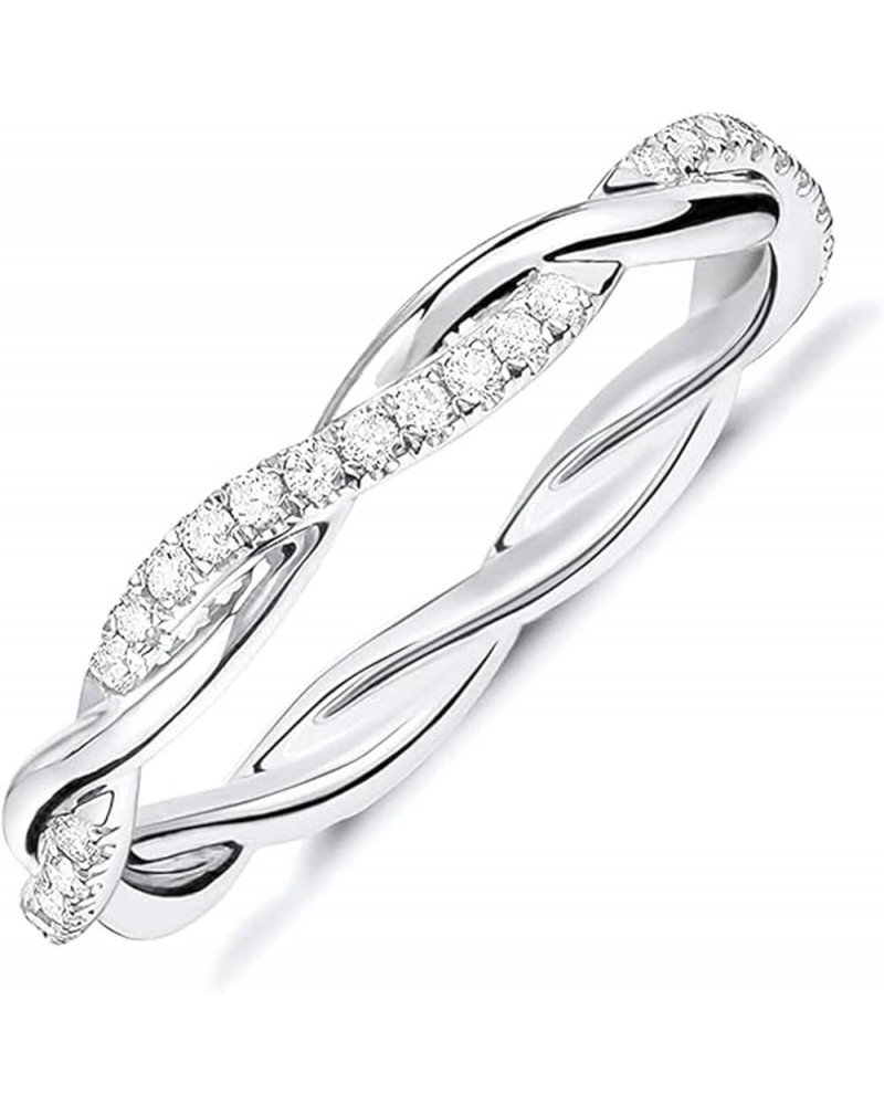 14K Gold Plated Cubic Zirconia Twisted Ring Diamond Ring Wedding Party for Women White Gold 5 $8.24 Bracelets